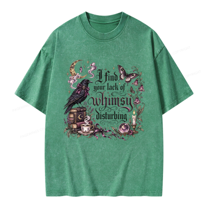 Pagewings Book I Find Your Lack of Whimsy Disturbing Unisex Washed T-shirt