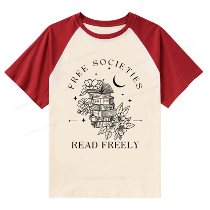 Pagewings Free Societies Read Freely Comfort Colors Shirt Raglan T-shirt