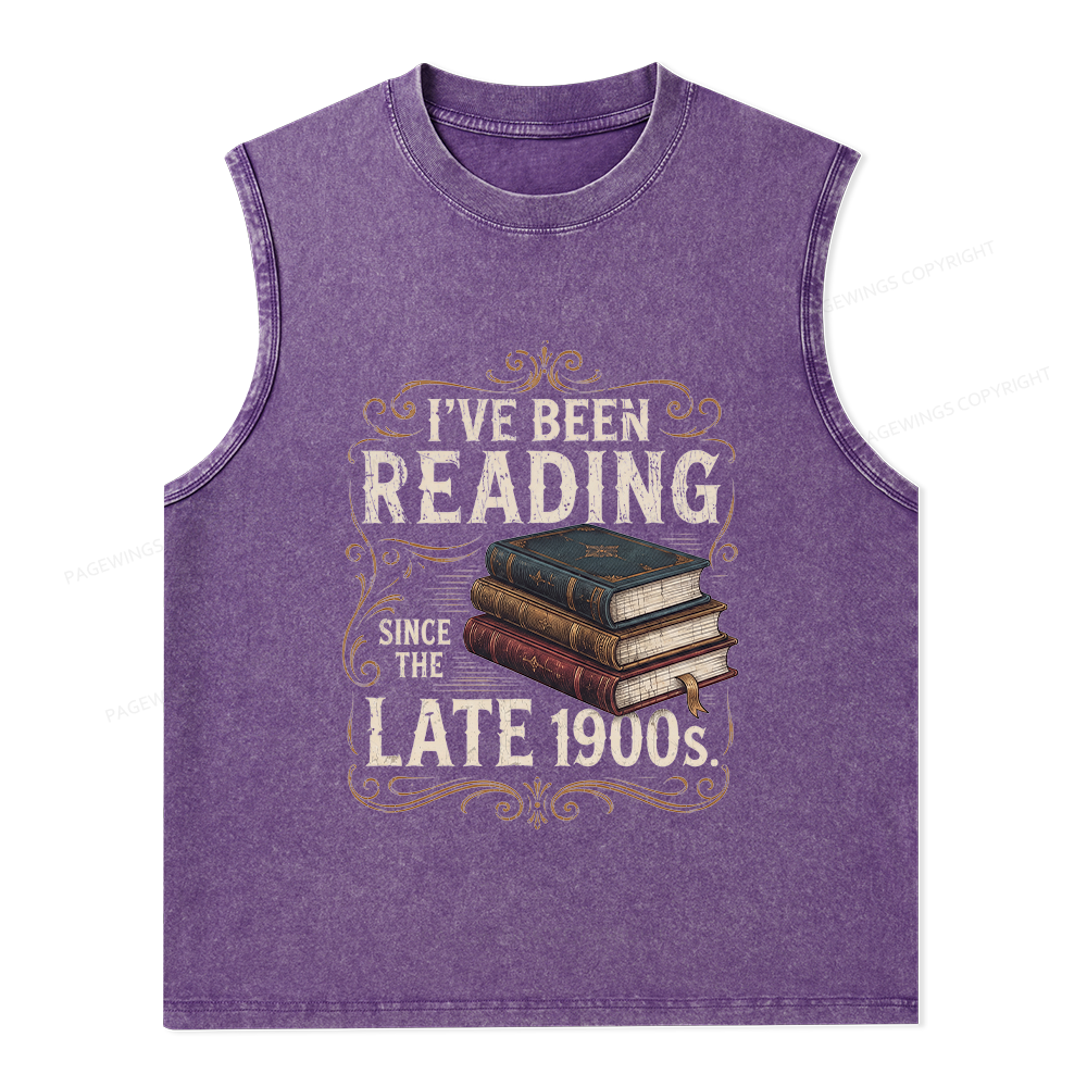Pagewings Vintage Reading Since Late 1900s Unisex Washed Tank Top