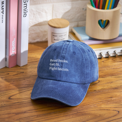 Pagewings Read Books Get Fit Fight Fascists Washed Cap
