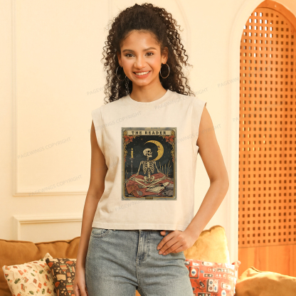 Pagewings The Reader Tarot Card Women's Washed Tank Top