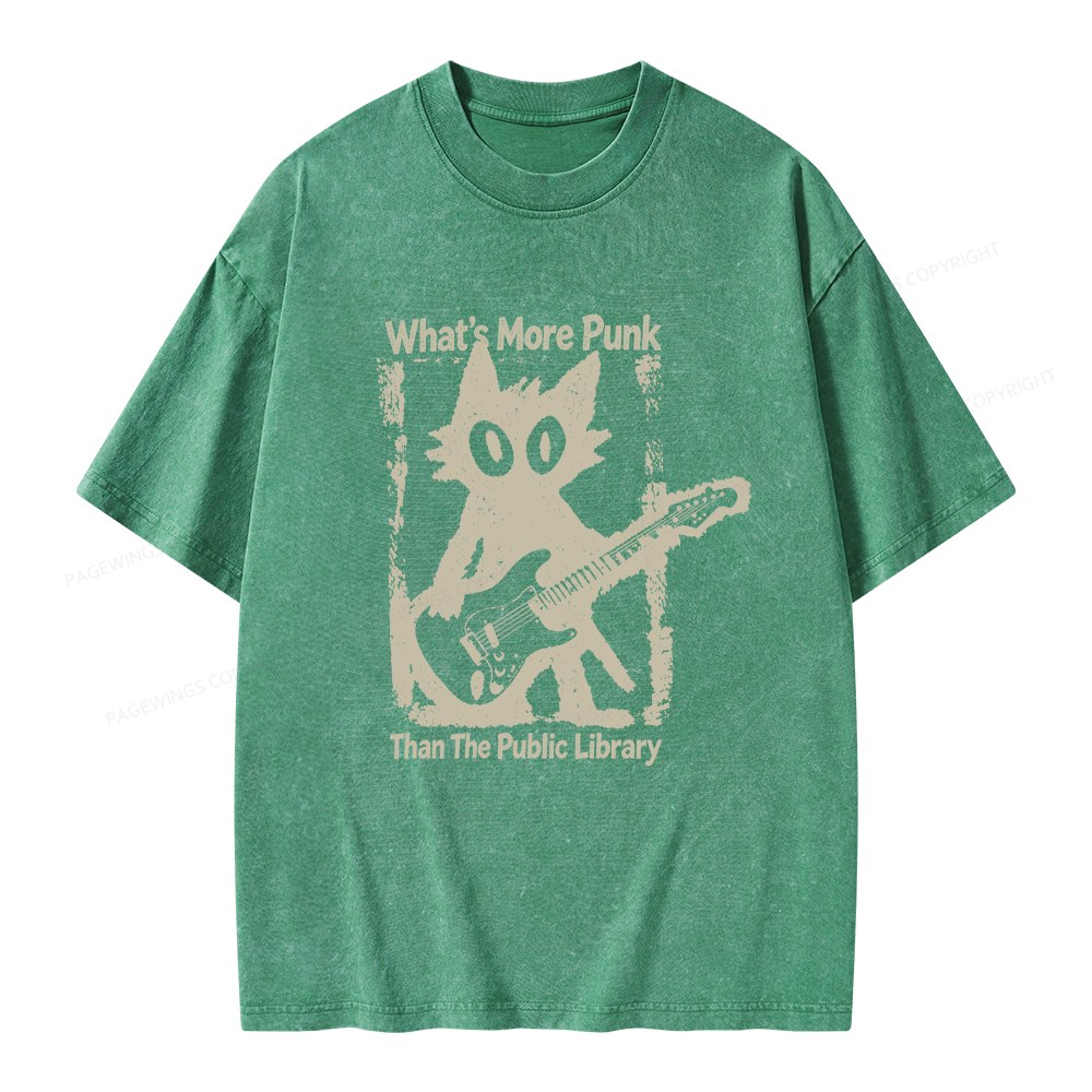 Pagewings What’s More Punk Than The Public Library Unisex Washed T-shirt