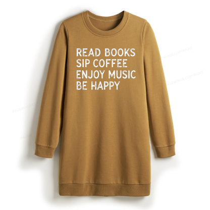 Pagewings Read Books Sip Coffee Sweatshirt Dress
