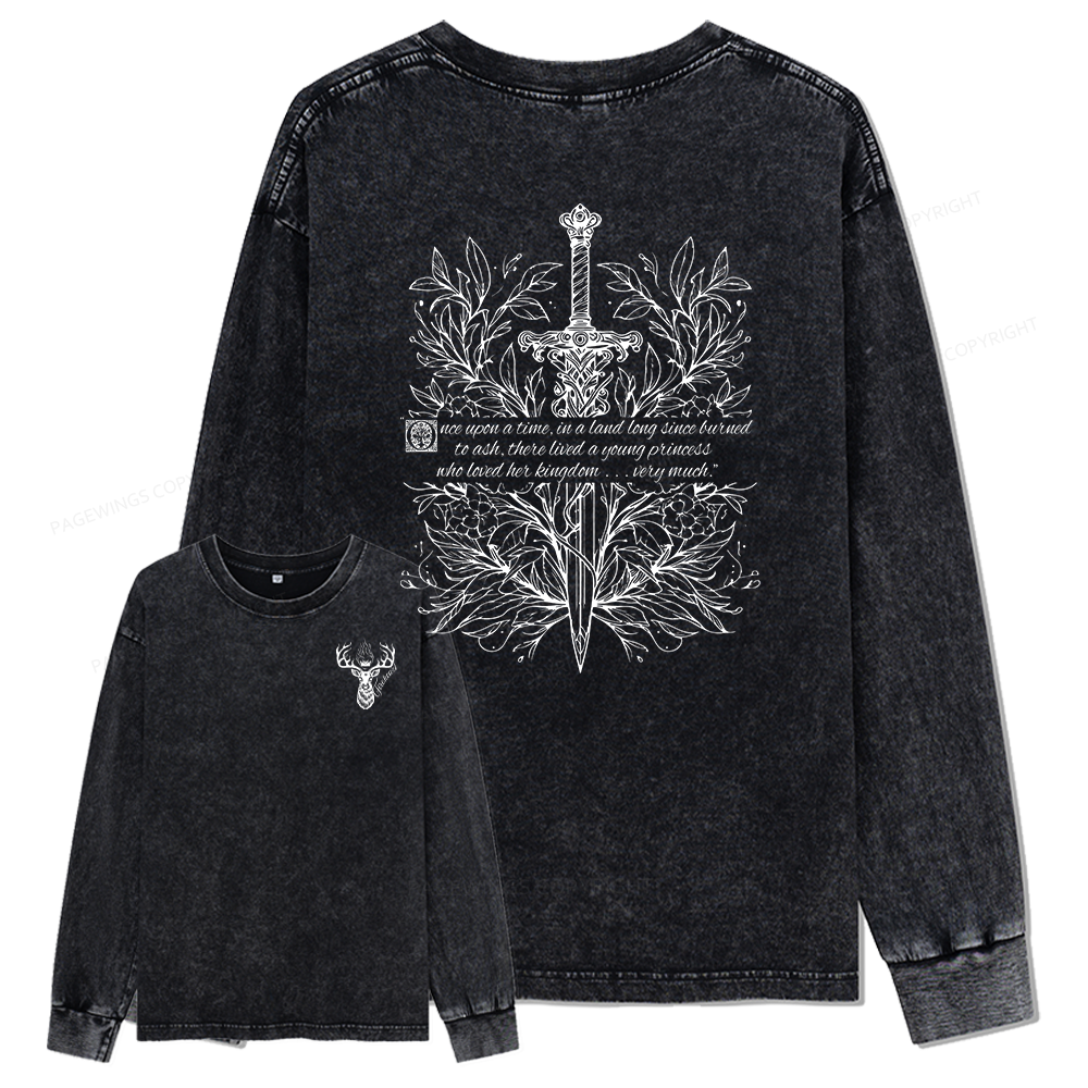 Pagewings Fireheart Unisex Washed Long Sleeve T-shirt