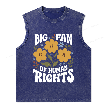 Pagewings Big Fan of Human Rights Unisex Washed Tank Top