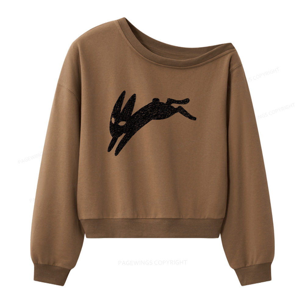 Pagewings Death Bunny Women Off  Shoulder Sweatshirt