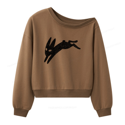 Pagewings Death Bunny Women Off  Shoulder Sweatshirt