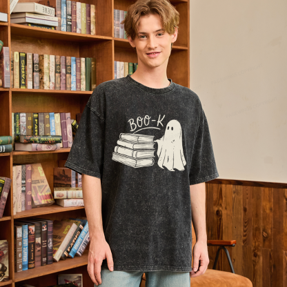 Pagewings Book Ghost Unisex Washed T-shirt