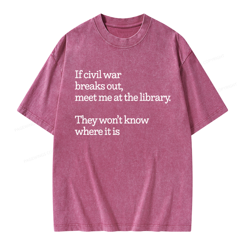 Pagewings Read Banned Books Unisex Washed T-shirt