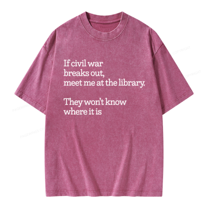 Pagewings Read Banned Books Unisex Washed T-shirt