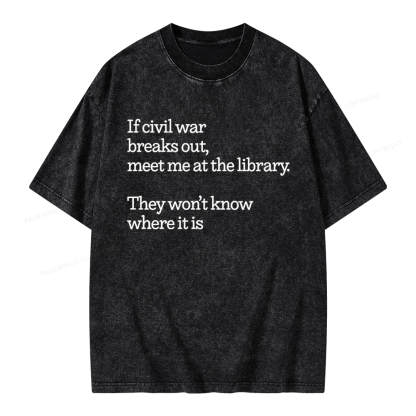 Pagewings Read Banned Books Unisex Washed T-shirt