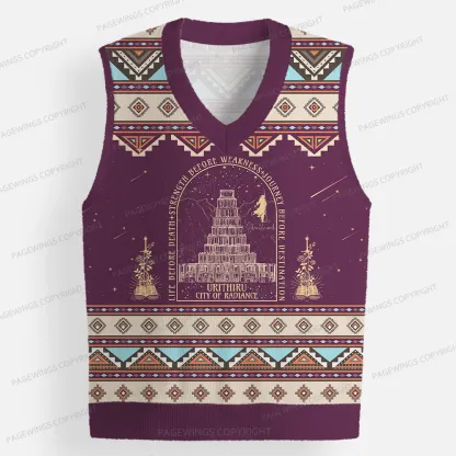 Pagewings Urithiru City Of Radiance Unisex V-Neck Ugly Knit Vest