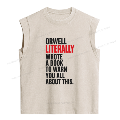 Pagewing I Literally Wrote A Book To Warn You Women's Washed Tank Top