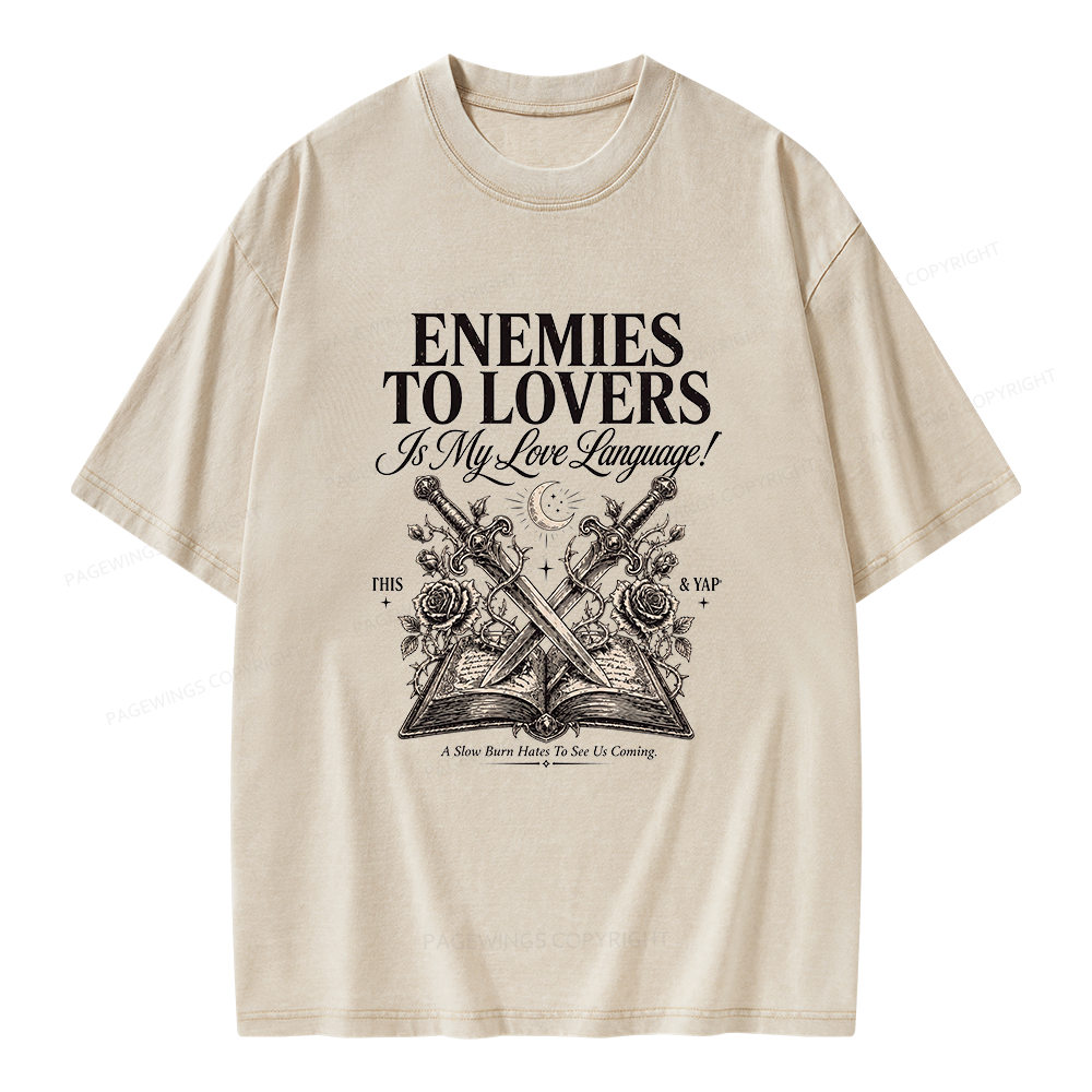 Pagewings Enemies to Lovers Unisex Washed T-shirt