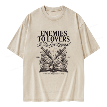 Pagewings Enemies to Lovers Unisex Washed T-shirt