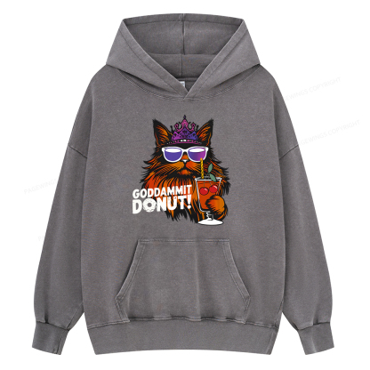 Pagewings Goddammit Donut Unisex Washed Hoodie