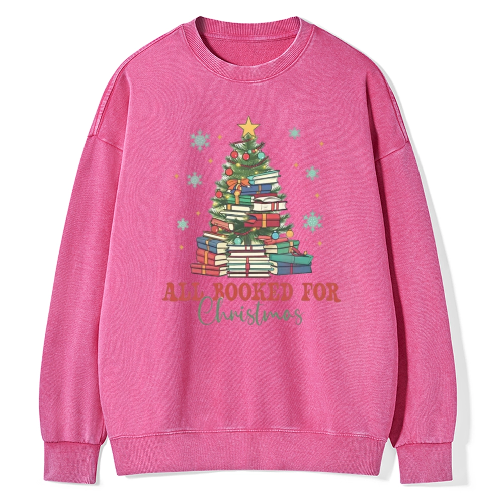 Pagewings All Booked for Christmas Washed Sweatshirt