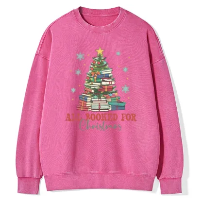 Pagewings All Booked for Christmas Washed Sweatshirt