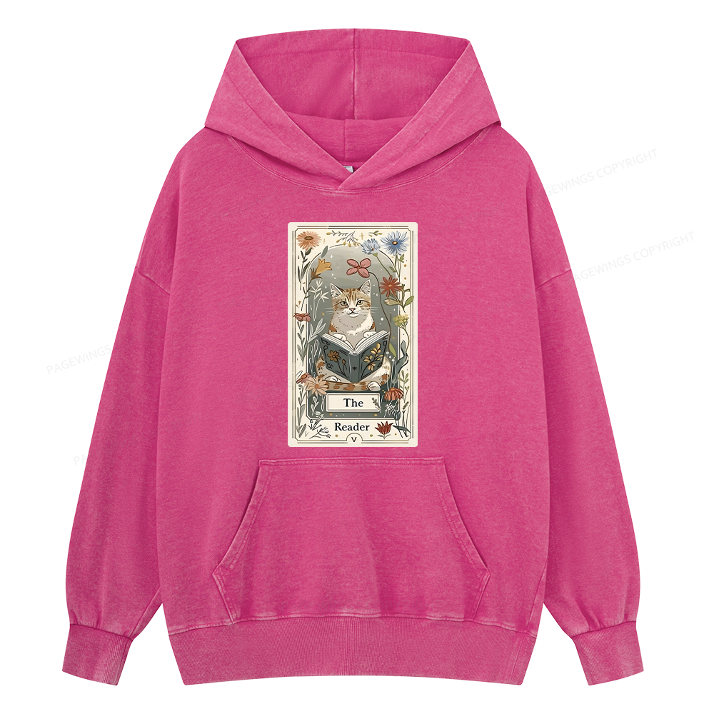 Pagewings The Reader Unisex Washed Hoodie