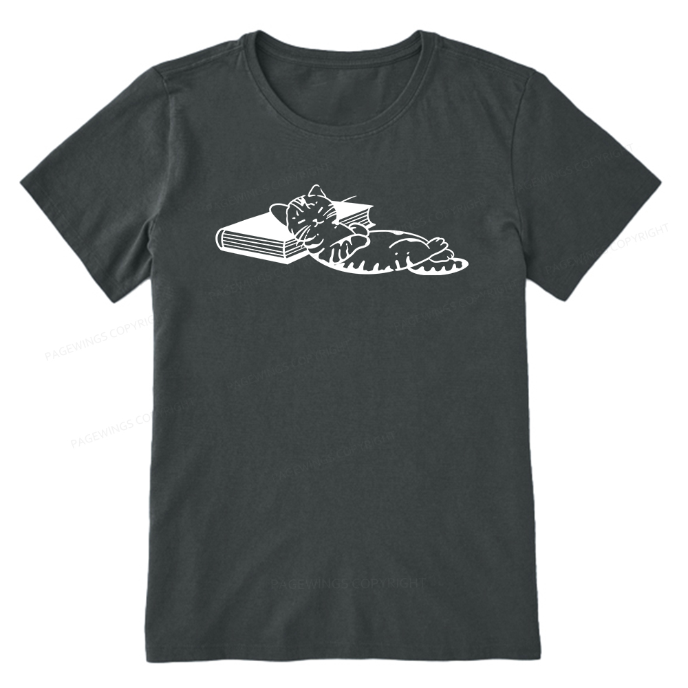 Pagewings A Cat Sleeping On The Book Unisex Classic T-shirt