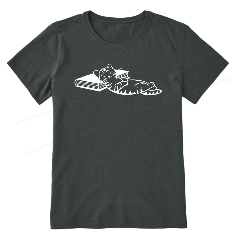 Pagewings A Cat Sleeping On The Book Unisex Classic T-shirt