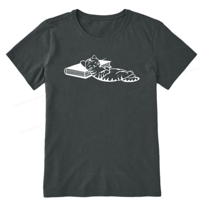 Pagewings A Cat Sleeping On The Book Unisex Classic T-shirt