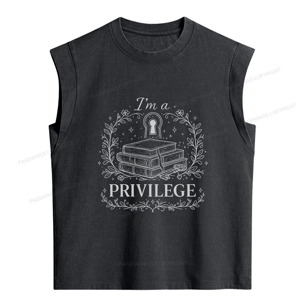 Pagewings  I’m a Privilege Women's Washed Tank Top