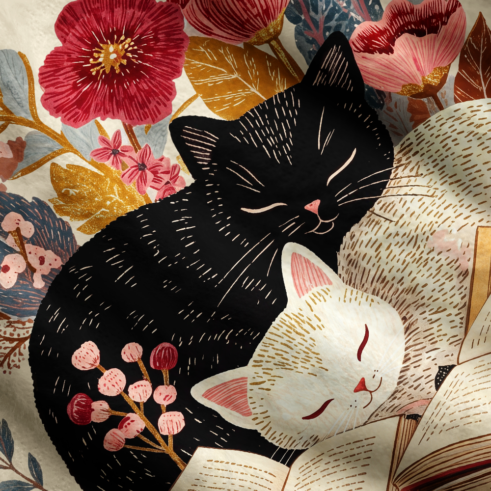 Pagewings Cat Book Lover Women's Cardigan Sweater