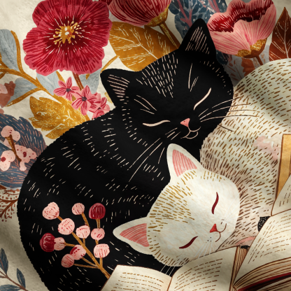 Pagewings Cat Book Lover Women's Cardigan Sweater