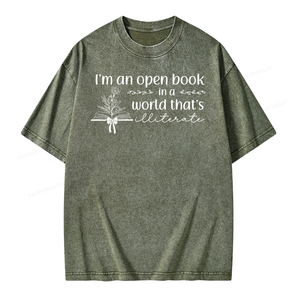 Pagewings An Open Book in a World Unisex Washed T-shirt