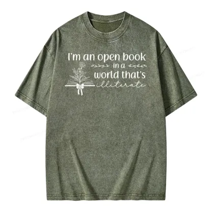 Pagewings An Open Book in a World Unisex Washed T-shirt