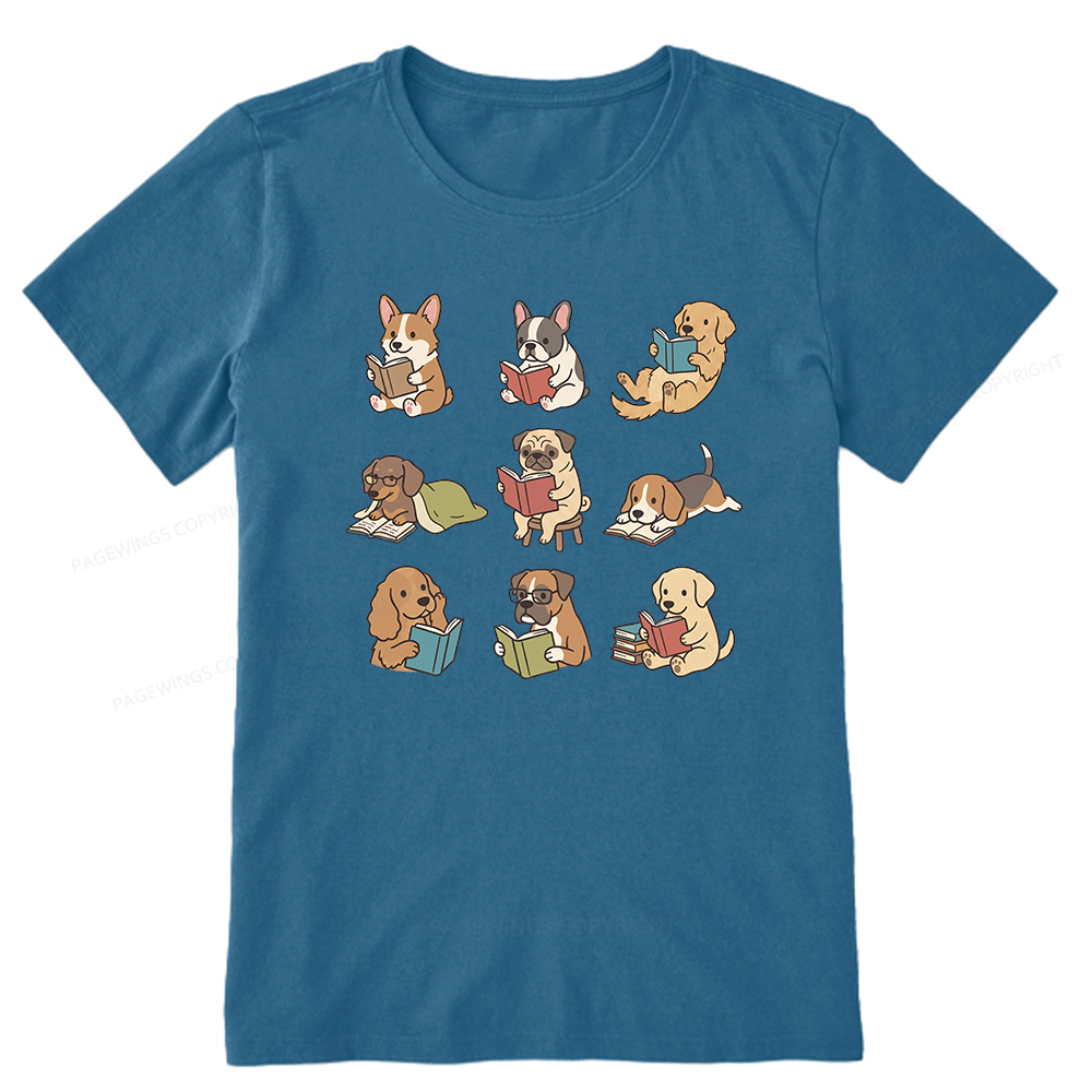 Pagewings Funny Dog Reading Unisex Classic T-shirt
