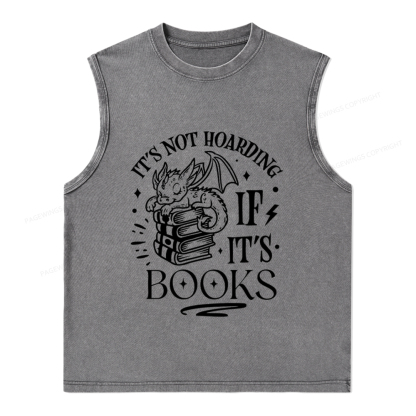 Pagewings It's Not Hoarding If It's Books Unisex Washed Tank Top