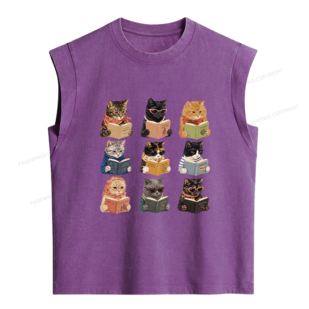 Pagewings Fashion Book Lover Women's Washed Tank Top