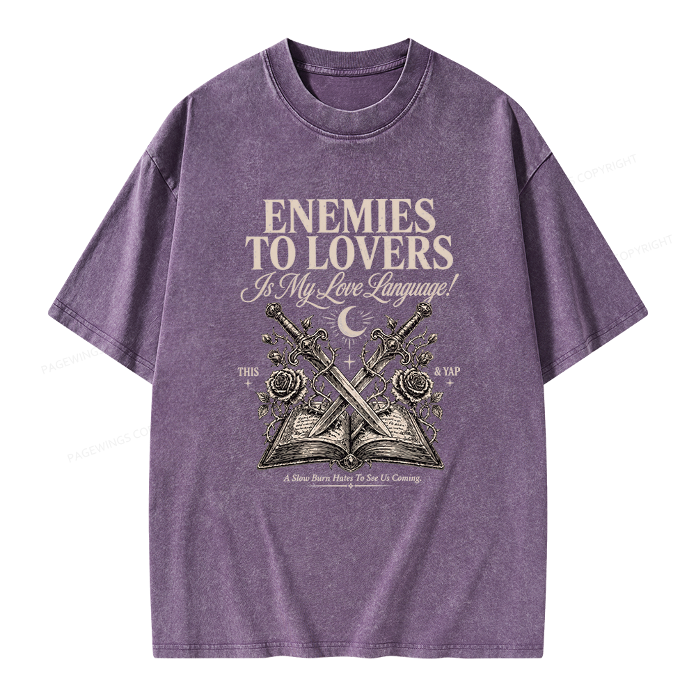 Pagewings Enemies to Lovers Unisex Washed T-shirt