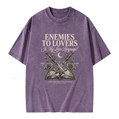 Pagewings Enemies to Lovers Unisex Washed T-shirt