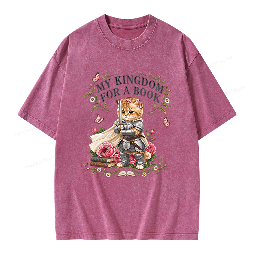 Pagewings My Kingdom For A Books Unisex Washed T-shirt