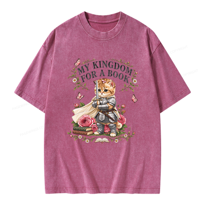 Pagewings My Kingdom For A Books Unisex Washed T-shirt