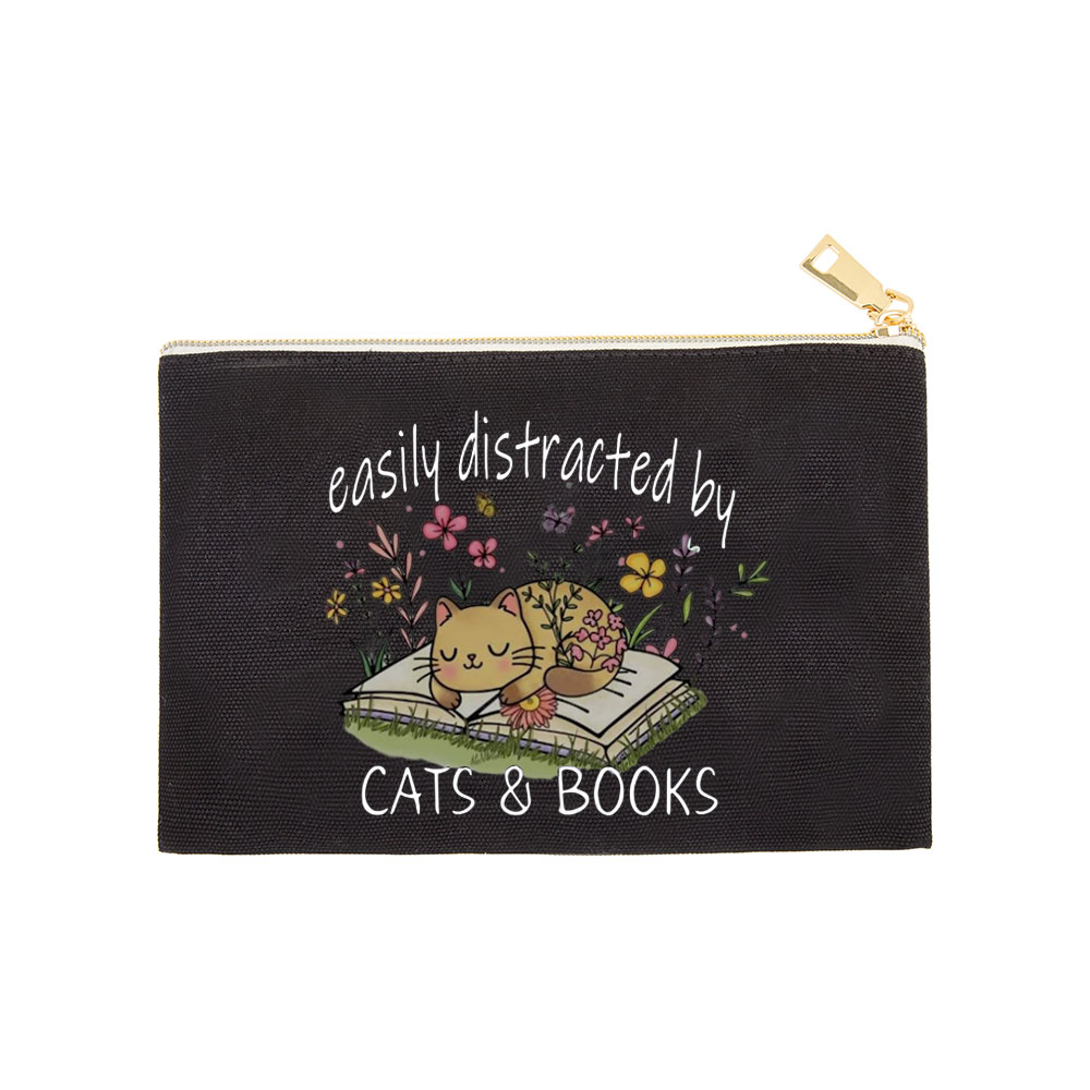 Pagewings Easily Distracted By Cats And Books Pouch