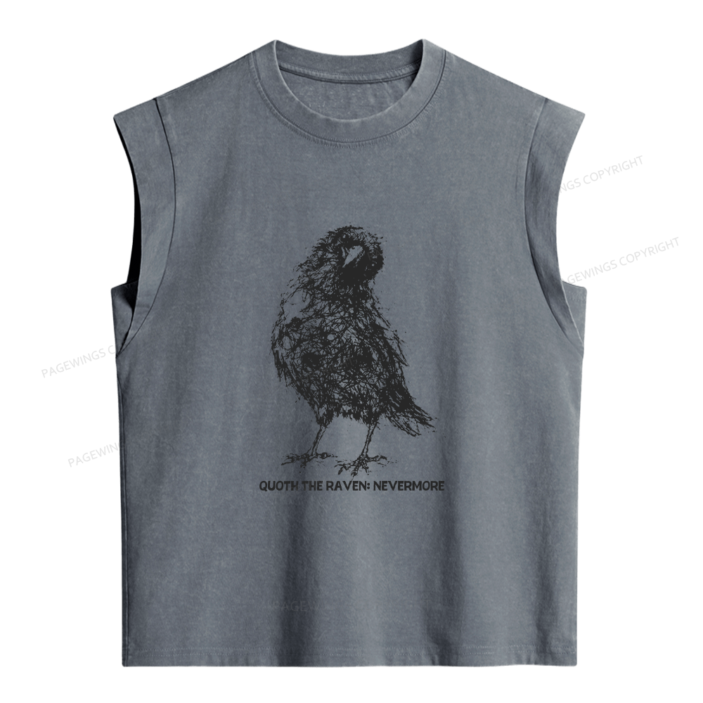 Pagewings Nevermore Crow Women's Washed Tank Top
