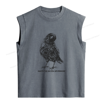 Pagewings Nevermore Crow Women's Washed Tank Top