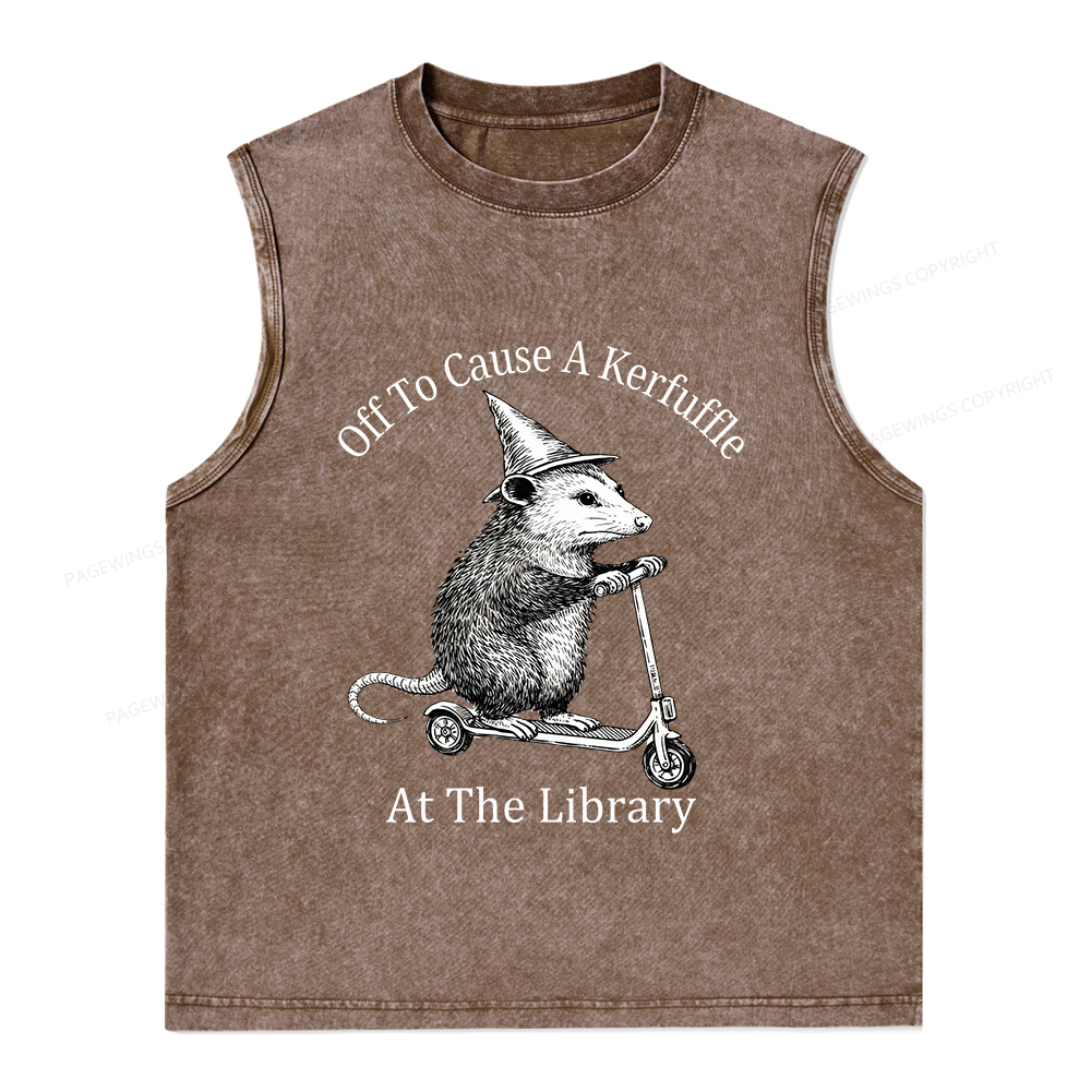 Pagewings Off To Cause A Kerfuffle Unisex Washed Tank Top