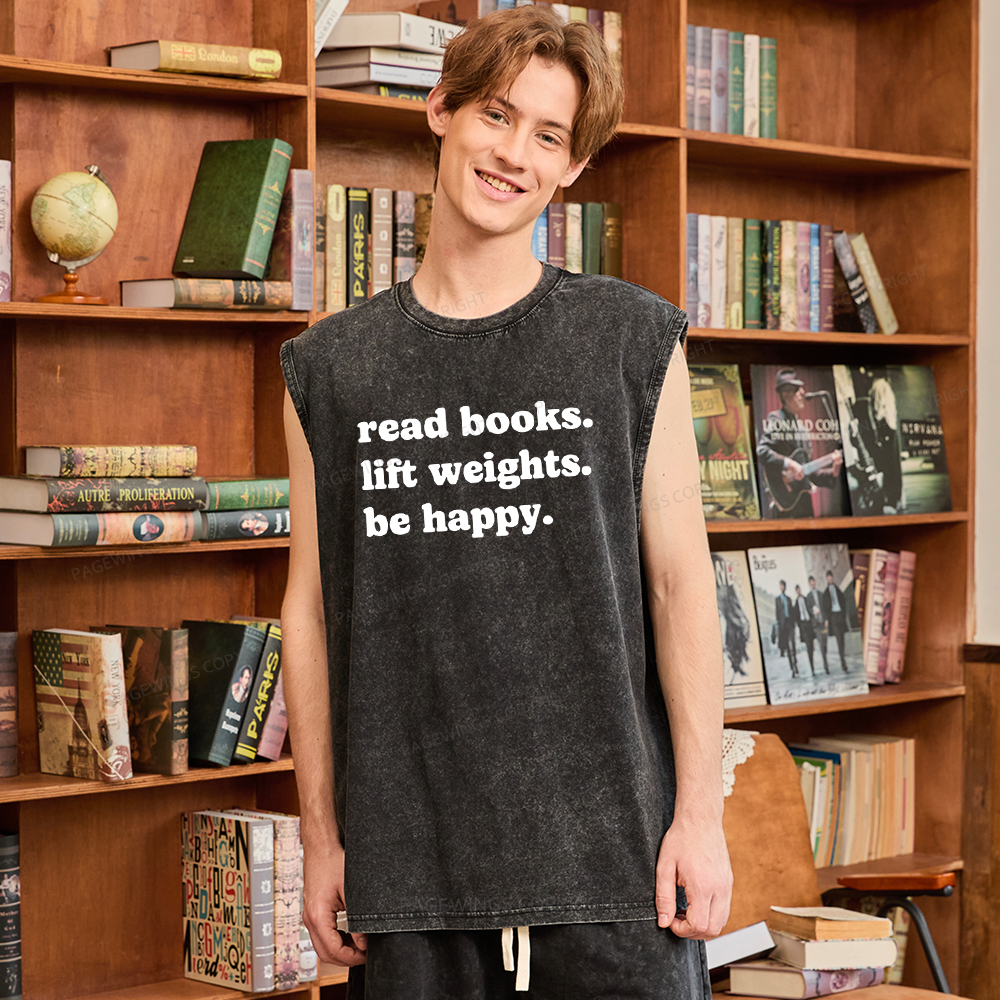 Pagewings Book Lover Gym Unisex Washed Tank Top