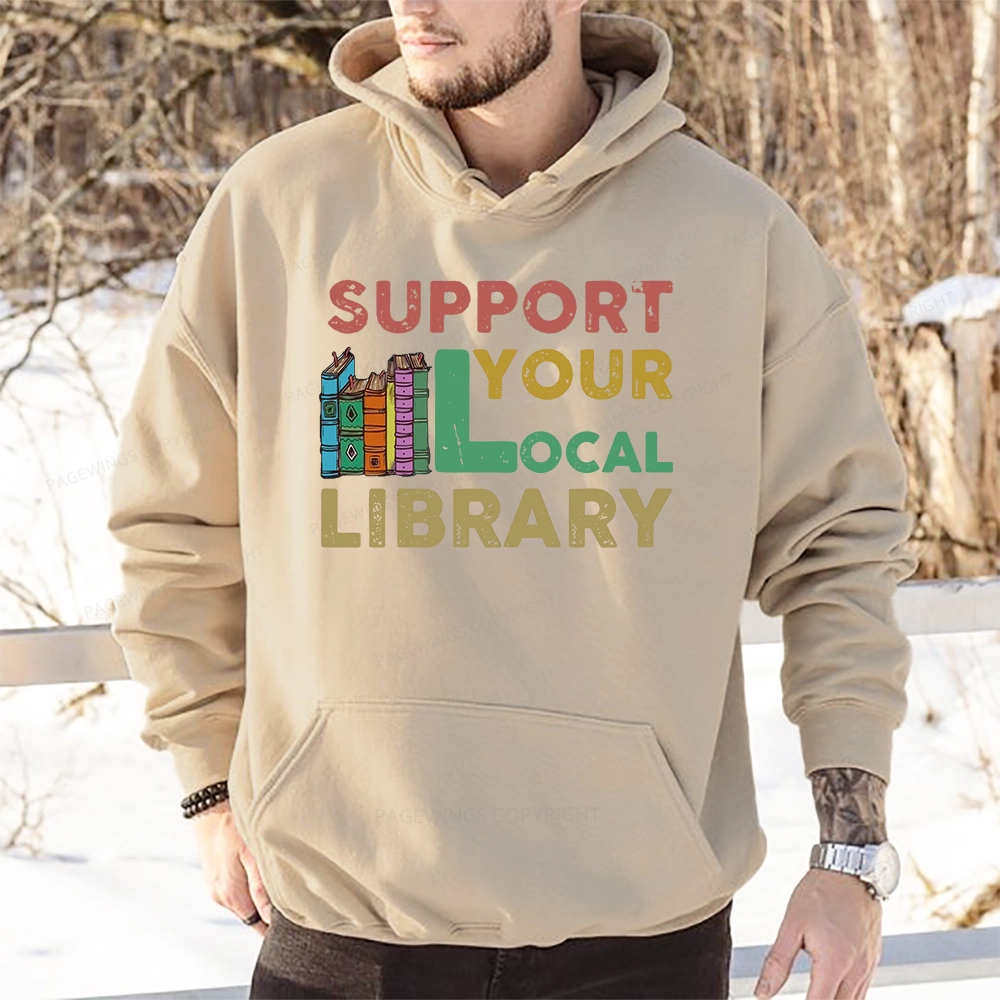 Pagewings Support Your Local Library Unisex Classic Hoodie