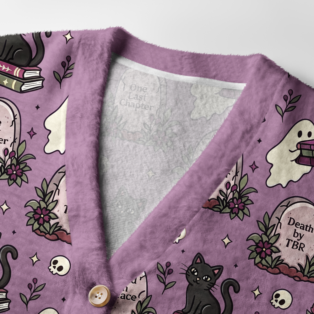 Pagewings Ghosts Love Reading Light Knit Unisex Cardigan Sweaters