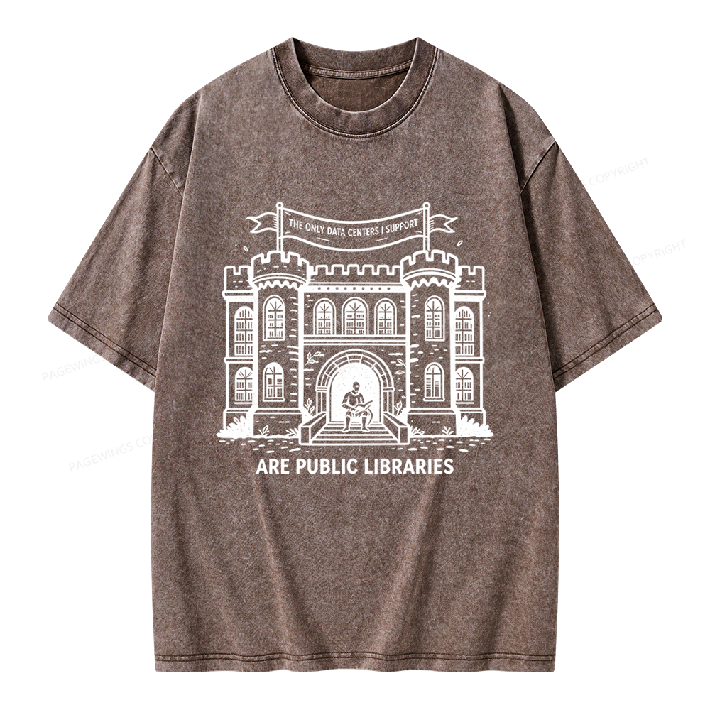 Pagewings I Support Are Public Libraries Unisex Washed T-shirt