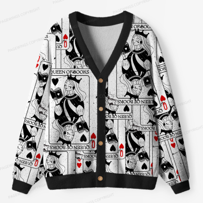 Pagewings Queen Of Books Unisex Ugly Cardigan Sweaters