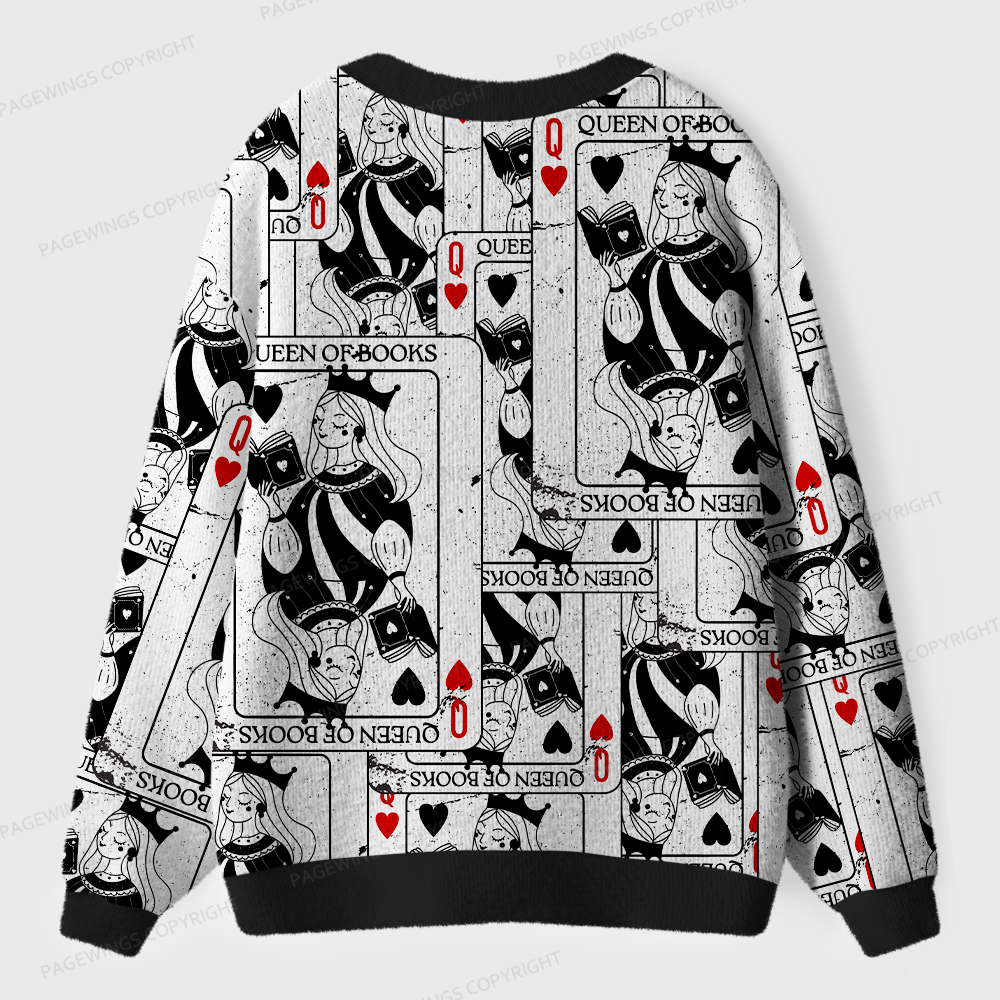 Pagewings Queen Of Books Unisex Ugly Cardigan Sweaters