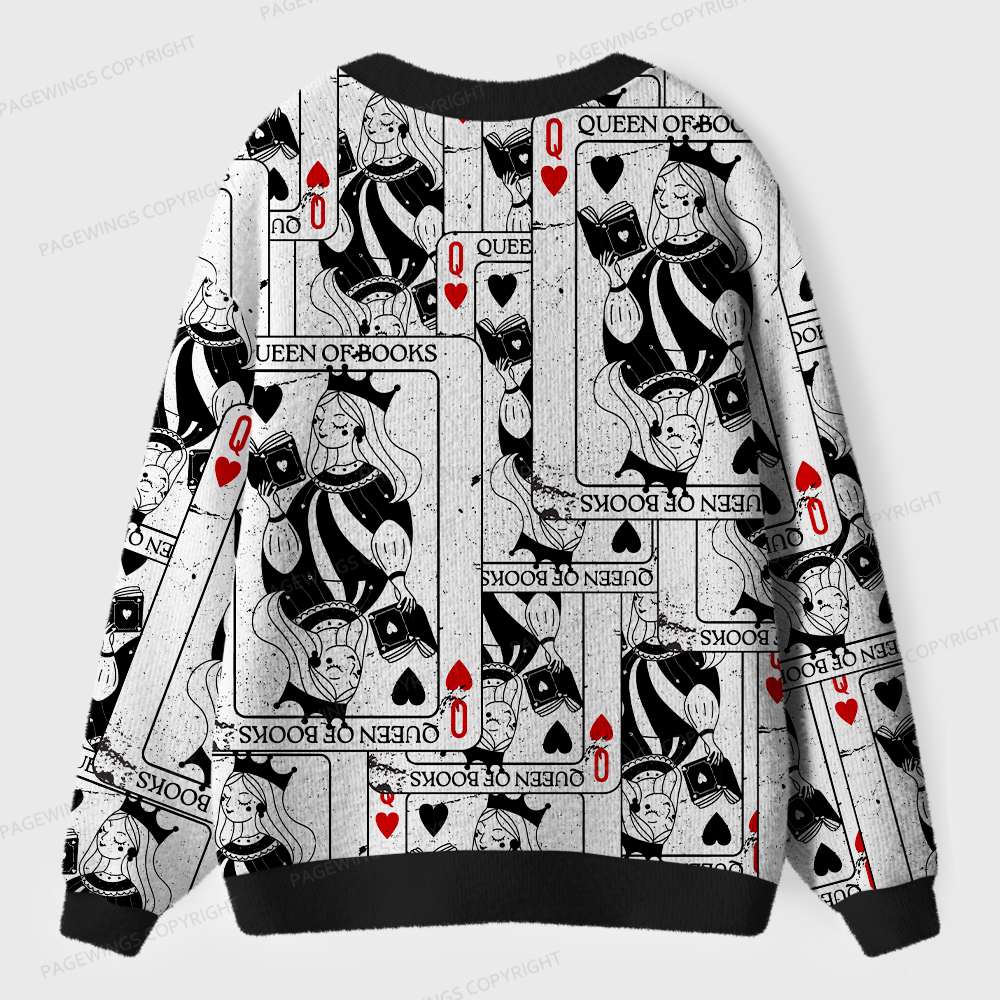 Pagewings Queen Of Books Unisex Ugly Cardigan Sweaters