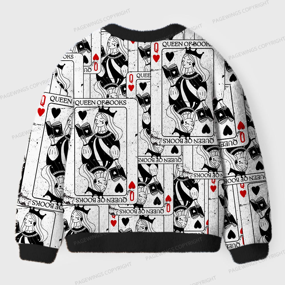 Pagewings Queen Of Books Unisex Ugly Cardigan Sweaters